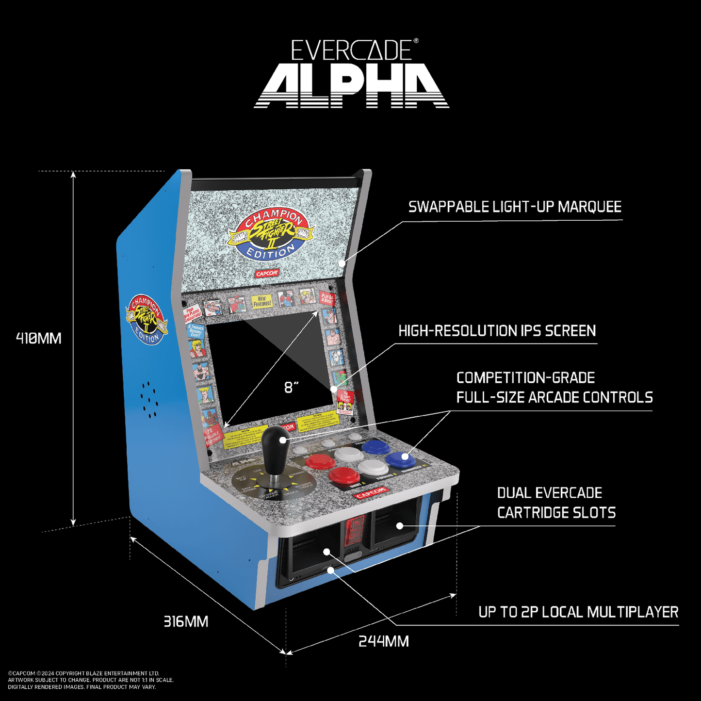 Evercade Alpha Street Fighter Bartop Arcade for Bartop Arcade – CastleMania Games