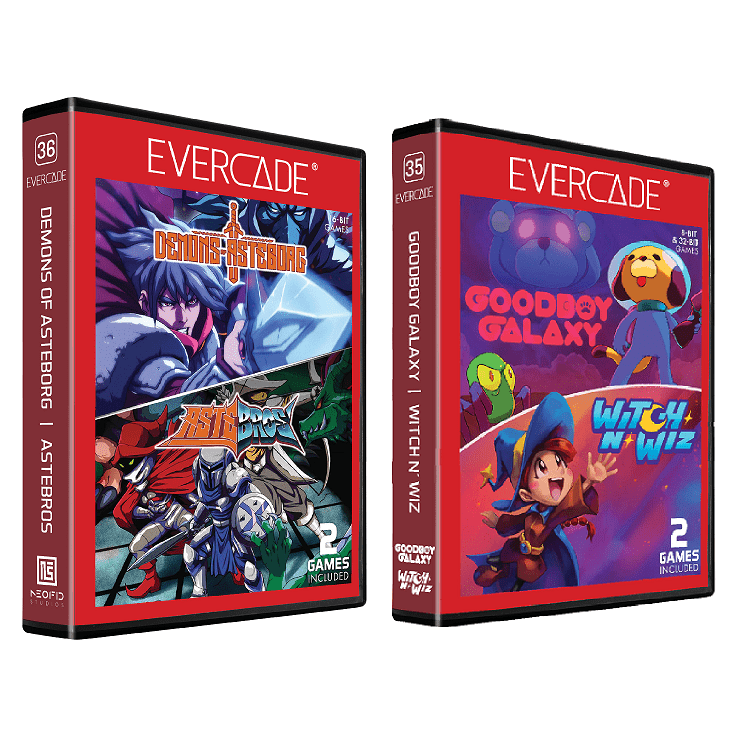 Evercade Demons of Asteborg / Astebros & Evercade Goodboy Galaxy Witch n Wiz for Game – CastleMania Games