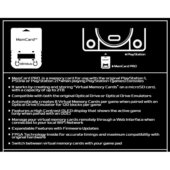 MemCard PRO for PlayStation 1 & 2 for Memory Card – CastleMania Games