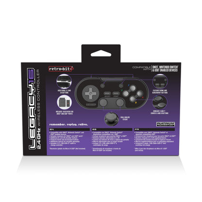 Retro-Bit Legacy16 2.4GHz Wireless Controller - Black - CastleMania Games