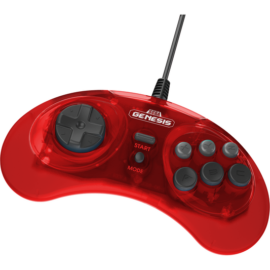 SEGA Genesis 8-Button USB Arcade Pad - Crimson Red - CastleMania Games