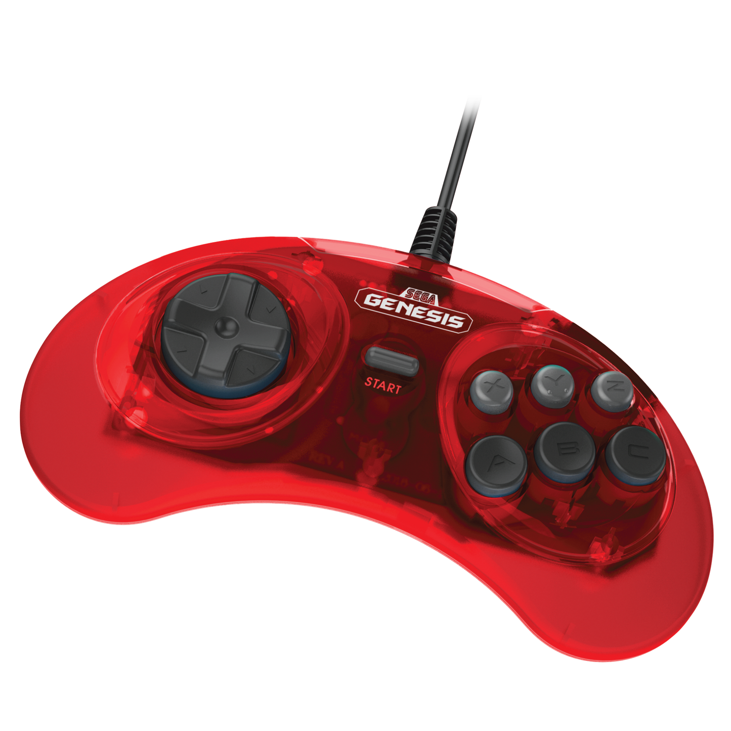 SEGA Genesis 6-Button Arcade Pad - Crimson Red - CastleMania Games