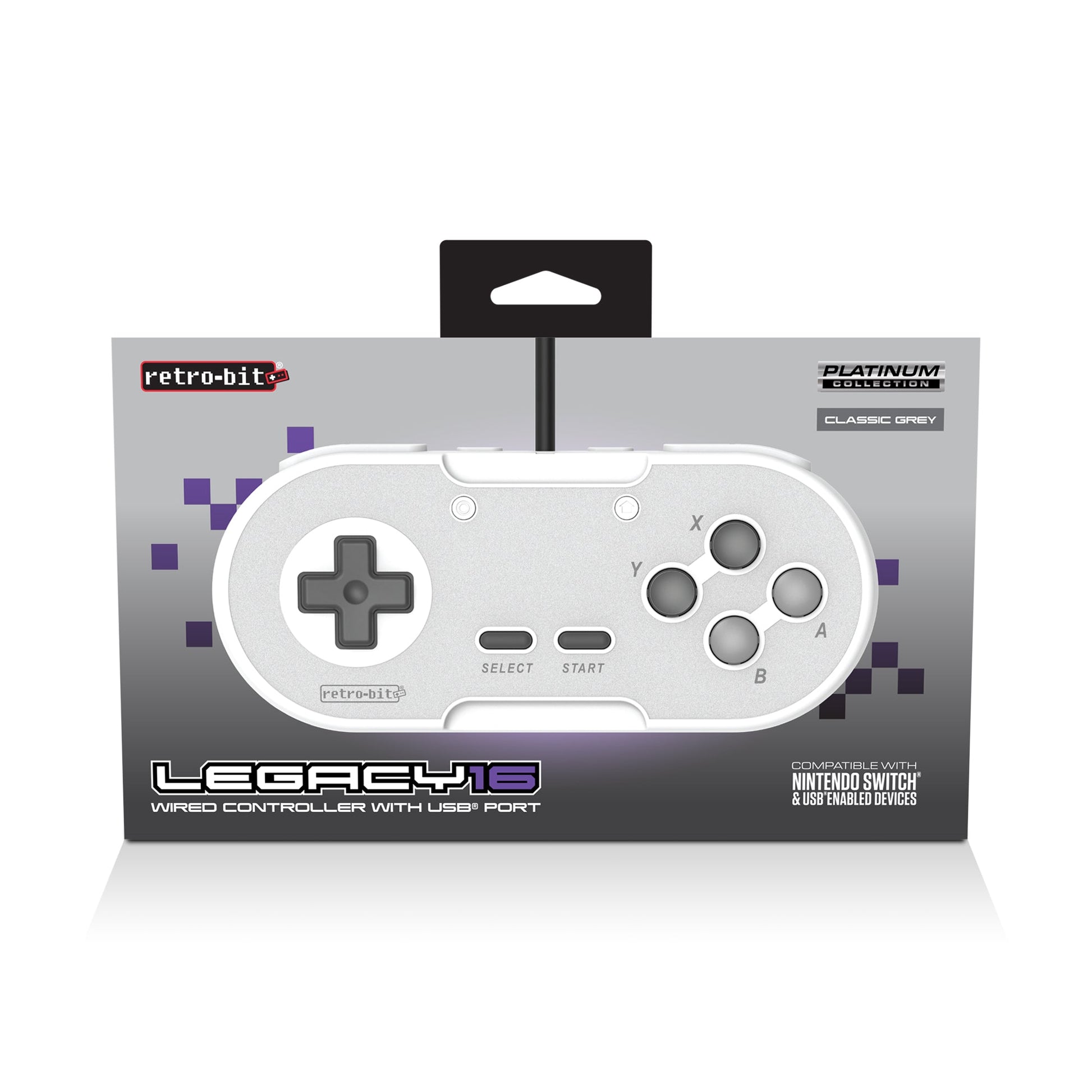 Retro-Bit Legacy16 Wired USB Controller - Grey - CastleMania Games