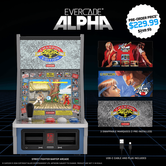Evercade Alpha Street Fighter Bartop Arcade for Bartop Arcade – CastleMania Games