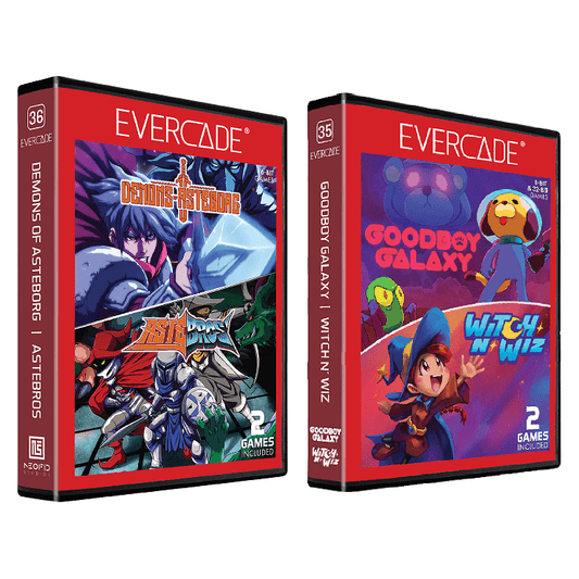 Evercade Demons of Asteborg / Astebros & Evercade Goodboy Galaxy Witch n Wiz for Game – CastleMania Games