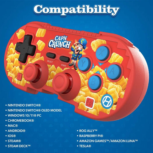 Hyperkin Limited Edition Pixel Art Wireless Bluetooth Official Cap'n Crunch Controller for Controller – CastleMania Games