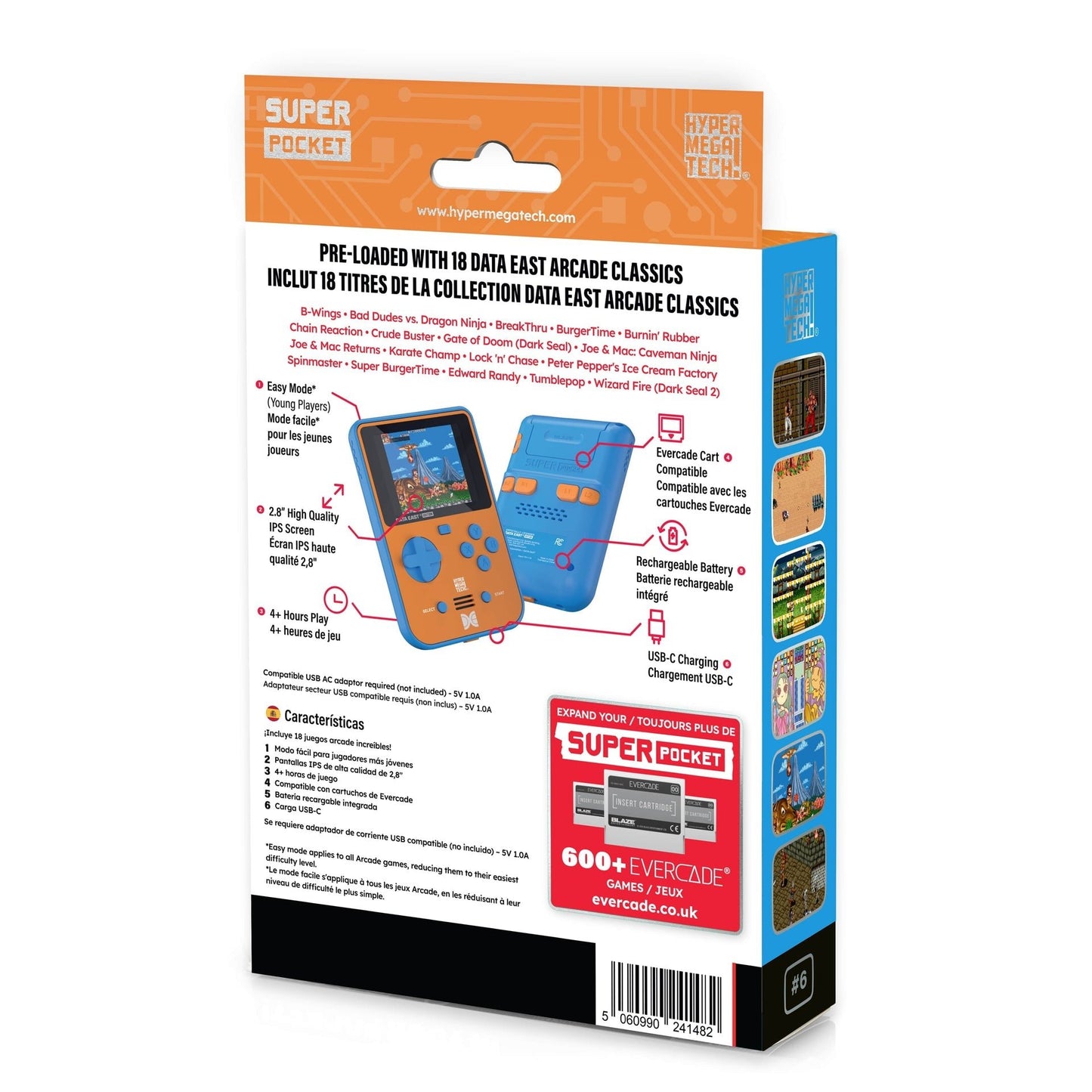 HyperMegaTech! Data East Super Pocket for Portable Console – CastleMania Games