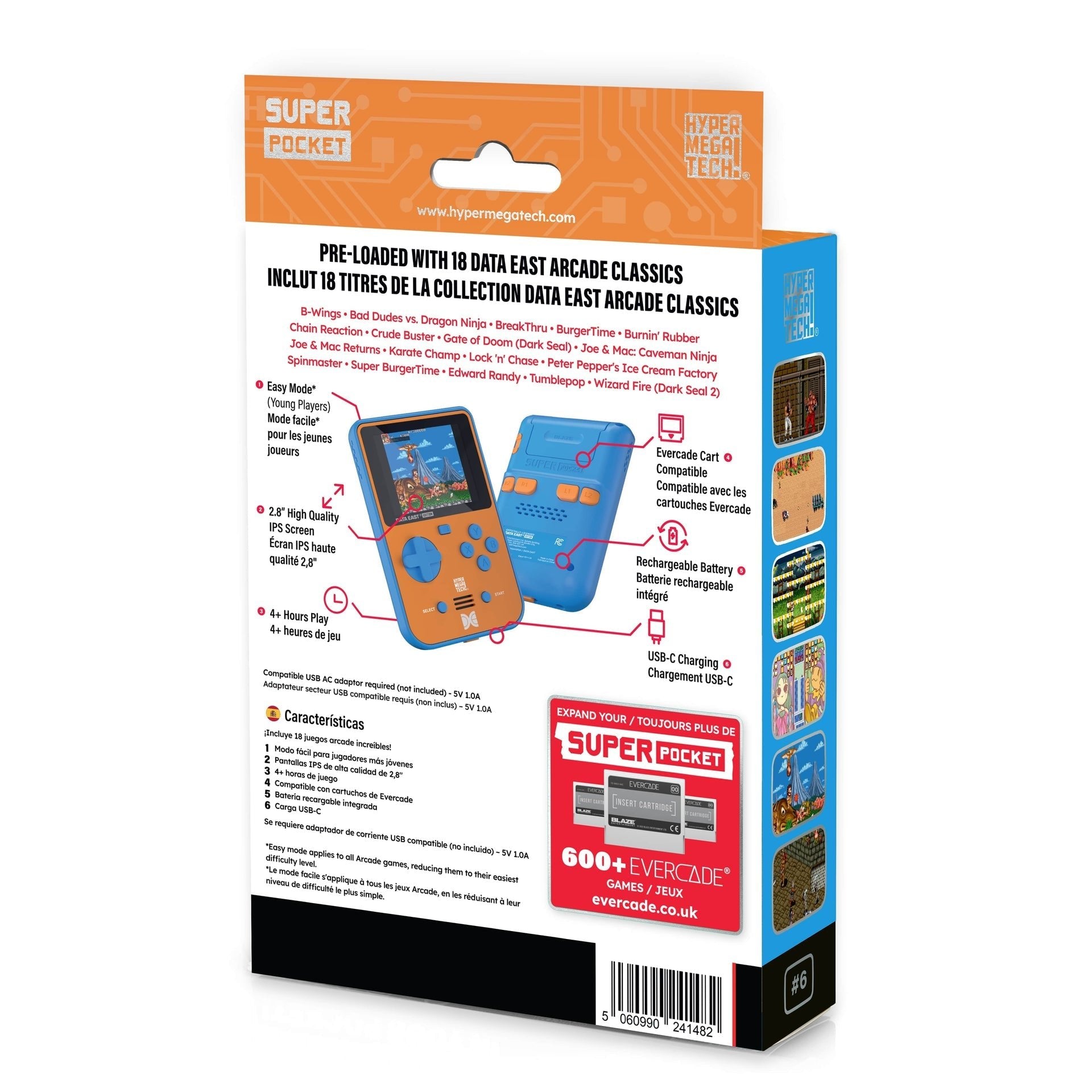 HyperMegaTech! Data East Super Pocket for Portable Console – CastleMania Games