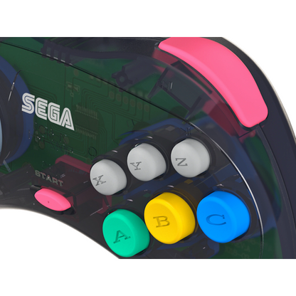 Retro-Bit Official Sega Saturn Controller - Slate Gray (transparent) - CastleMania Games