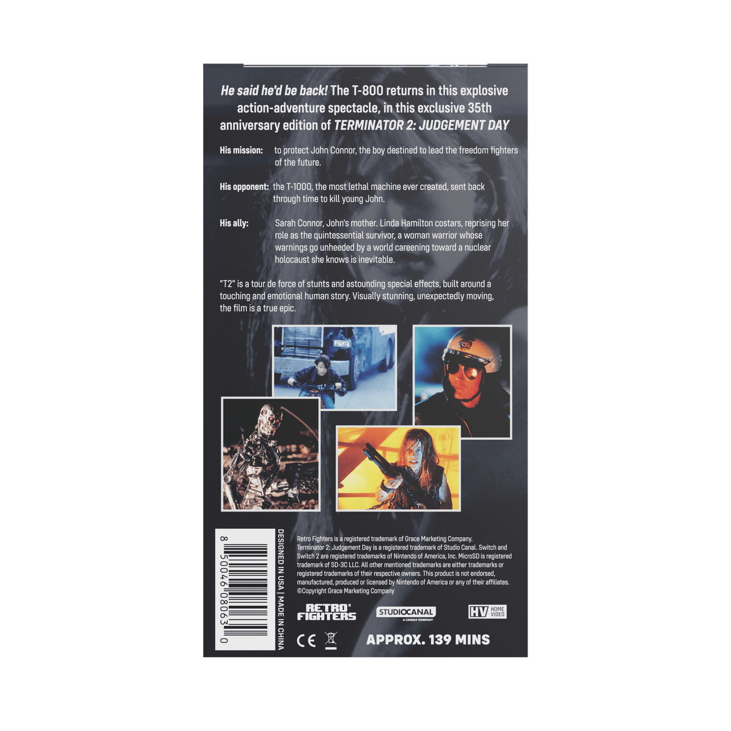 Retro Fighters Terminator 2® Mini VHS Cassette Switch Game Case for Controller – CastleMania Games