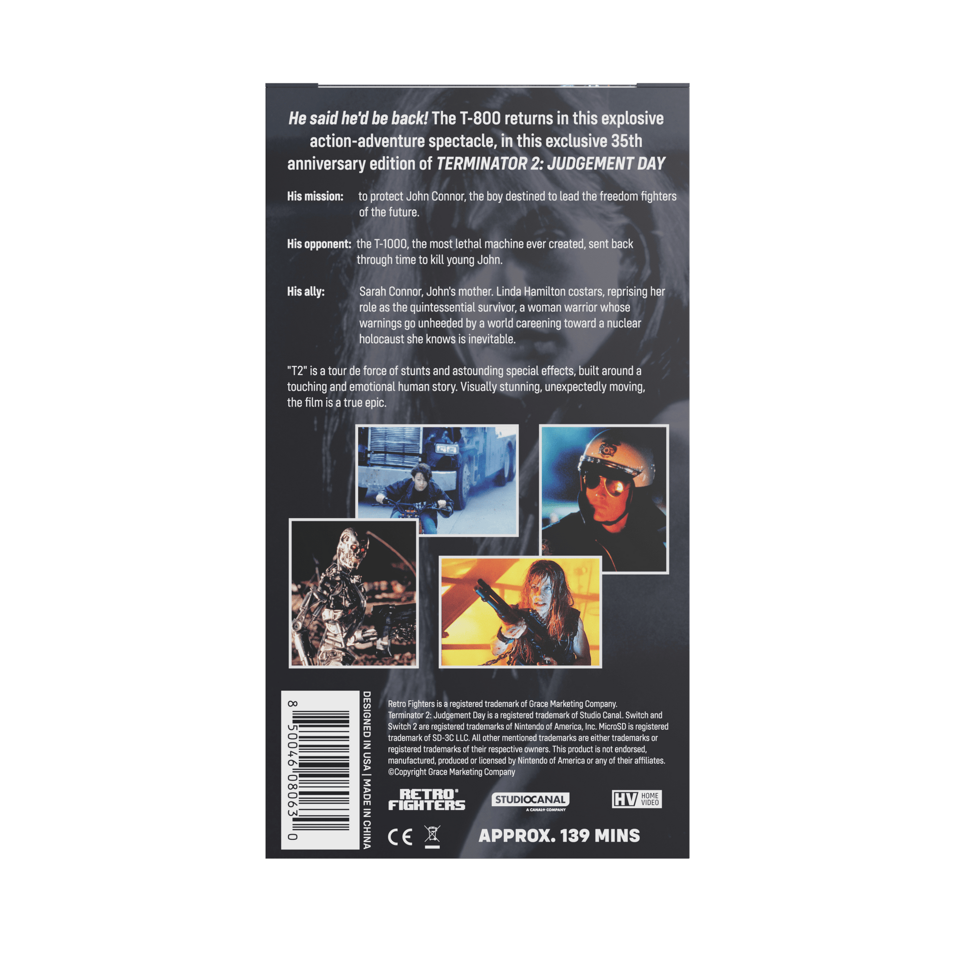 Retro Fighters Terminator 2® Mini VHS Cassette Switch Game Case for Controller – CastleMania Games
